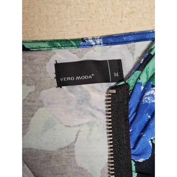 Vero Moda y2k Zip Front Ruched Dress Sz Med Indie Sleaze Party Club Wear - Picture 4 of 8